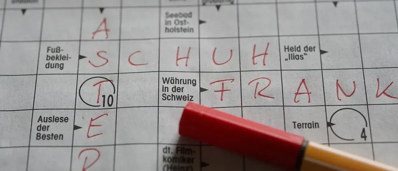 Løsningsliste for Passiv i Krydsord