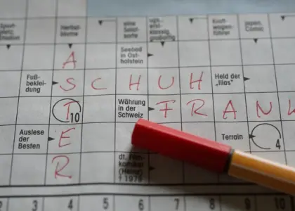 Løsningsliste for Passiv i Krydsord